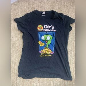 Girs Waffle Mix scene emo Invader zim t shirt